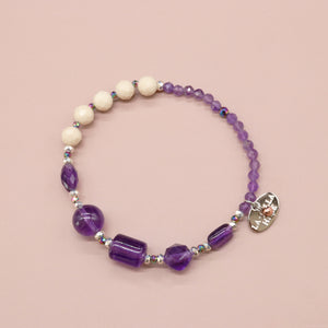 [Moon Lady Amethyst] Amethyst x River Stone Bracelet