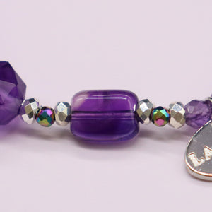 [Moon Lady Amethyst] Amethyst x River Stone Bracelet