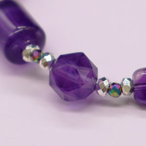 [Moon Lady Amethyst] Amethyst x River Stone Bracelet