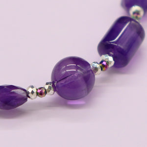 [Moon Lady Amethyst] Amethyst x River Stone Bracelet