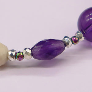 [Moon Lady Amethyst] Amethyst x River Stone Bracelet