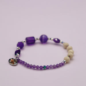 [Moon Lady Amethyst] Amethyst x River Stone Bracelet