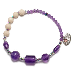 [Moon Lady Amethyst] Amethyst x River Stone Bracelet
