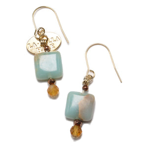 【Like a Honey Candy】シトリン×インプレッションストーン ピアス
