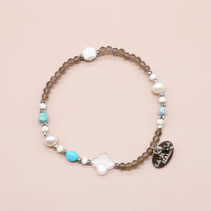【Be Loved Turquoise】キングマンターコイズ×ターコイズ×スモーキークォーツ ブレスレット