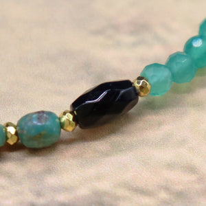 【Be Loved Turquoise】ターコイズ×マザーオブパール×グリーンアゲート ブレスレット
