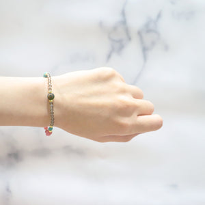 [ONLINE SHOP Exclusive] [Be Loved Turquoise] Three-Eyed Dzi Bead x Turquoise x Smoky Quartz Bracelet
