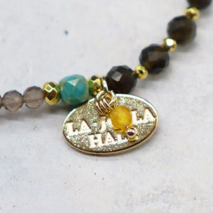 [ONLINE SHOP Exclusive] [Be Loved Turquoise] Three-Eyed Dzi Bead x Turquoise x Smoky Quartz Bracelet