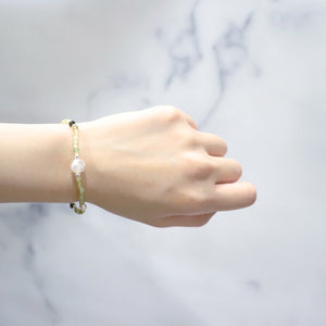 【Open the Jewelry Box!】亀甲天珠×グリーンガーネット×パール×マザーオブパール ブレスレット