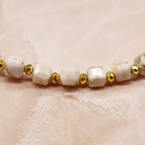 [Open the Jewelry Box!] Water Ripple Dzi Bead x Orange Garnet x Crazy Lace Agate Bracelet