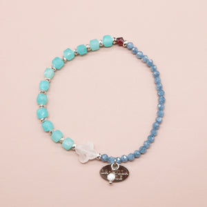 [Open the Jewelry Box!] Garnet x Quartzite x Zirconia x Amazonite Silica Bracelet
