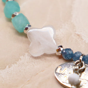 [Open the Jewelry Box!] Garnet x Quartzite x Zirconia x Amazonite Silica Bracelet