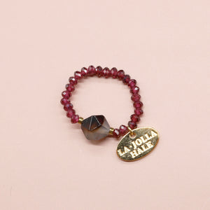 [Open the Jewelry Box!] Mozambique Garnet x Striped Onyx Ring