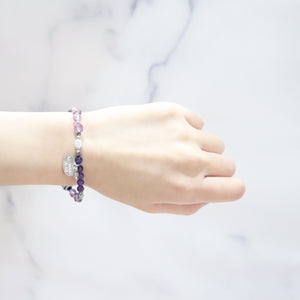 [Moon Lady Amethyst] Adult Dzi x Amethyst x Garden Amethyst x Baroque Pearl Bracelet
