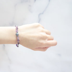 [Moon Lady Amethyst] Adult Dzi x Amethyst x Garden Amethyst x Baroque Pearl Bracelet