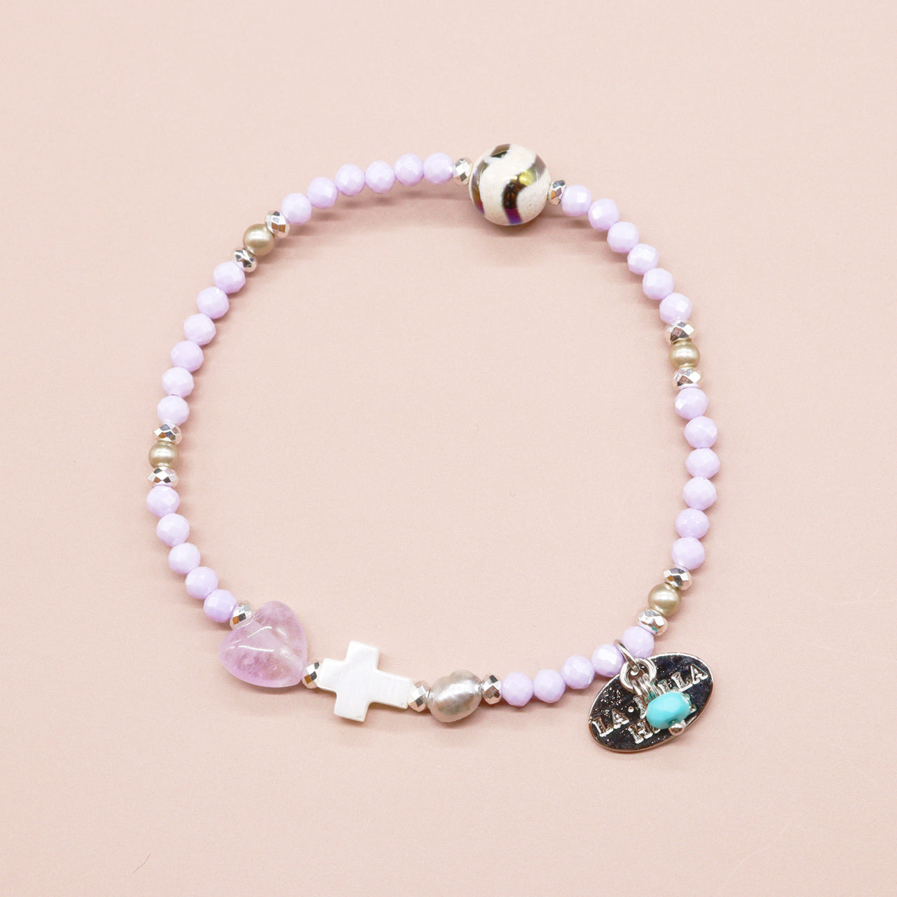 Moon Lady Amethyst】水紋天珠×ラベンダーアメシスト×ジルコニア