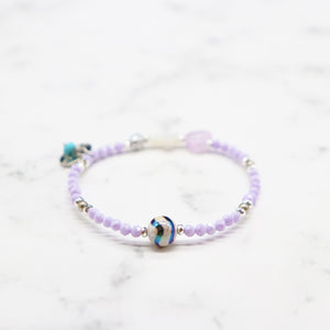 【Moon Lady Amethyst】水紋天珠×ラベンダーアメシスト×ジルコニア×マザーオブパール ブレスレット