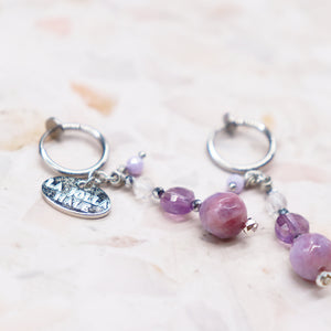 [Moon Lady Amethyst] Garden Amethyst x Quartzite x Crystal Earrings
