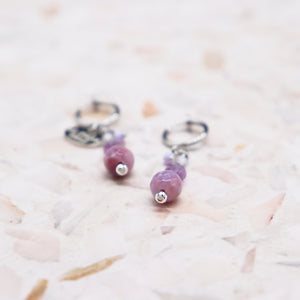 [Moon Lady Amethyst] Garden Amethyst x Quartzite x Crystal Earrings