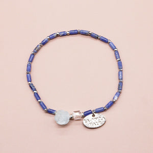 [Deep Sea Party] Aquamarine x Crystal x Sodalite Bracelet