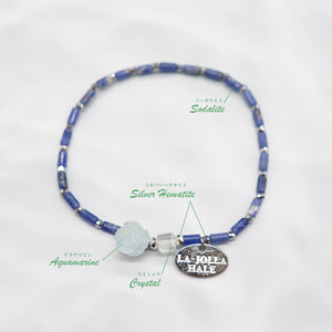 [Deep Sea Party] Aquamarine x Crystal x Sodalite Bracelet