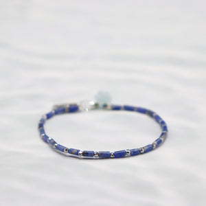 [Deep Sea Party] Aquamarine x Crystal x Sodalite Bracelet
