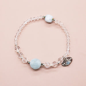 [Deep Sea Party] Aquamarine x Crystal Bracelet