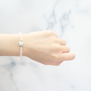[Deep Sea Party] Aquamarine x Crystal Bracelet