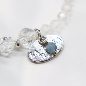 [Deep Sea Party] Aquamarine x Crystal Bracelet