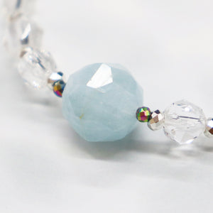 [Deep Sea Party] Aquamarine x Crystal Bracelet