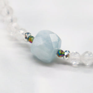 [Deep Sea Party] Aquamarine x Crystal Bracelet
