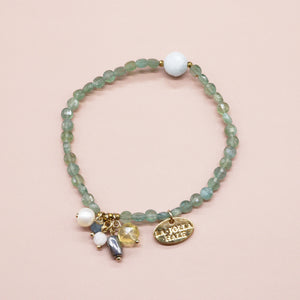 [Deep Sea Party] Aquamarine x Apatite x Golden Fluorite Bracelet