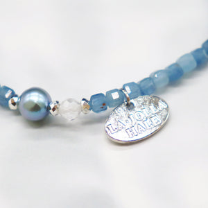 [Deep Sea Party] Aquamarine x Akoya Pearl x Crystal Bracelet