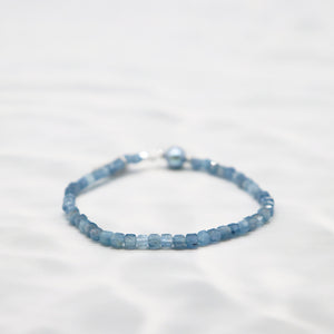 [Deep Sea Party] Aquamarine x Akoya Pearl x Crystal Bracelet