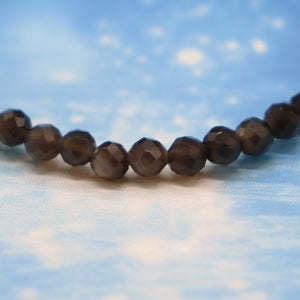 [Deep Sea Party] Aquamarine x Black Aquamarine x Green Fluorite x Silver Obsidian Bracelet