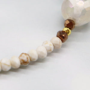 [Deep Sea Party] Tortoiseshell Dzi Bead x Aquamarine x Blue Quartz x Magnesite Bracelet