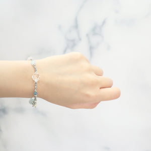 [Deep Sea Party] Tortoiseshell Dzi Bead x Aquamarine x Crystal Bracelet