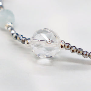 [Deep Sea Party] Tortoiseshell Dzi Bead x Aquamarine x Crystal Bracelet