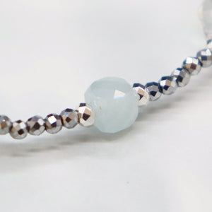 [Deep Sea Party] Tortoiseshell Dzi Bead x Aquamarine x Crystal Bracelet