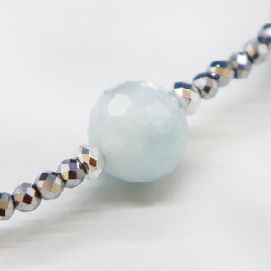 [Deep Sea Party] Tortoiseshell Dzi Bead x Aquamarine x Crystal Bracelet