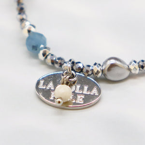 [Deep Sea Party] Tortoiseshell Dzi Bead x Aquamarine x Crystal Bracelet