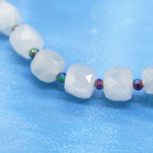 [Deep Sea Party] Water Ripple Dzi Bead x Aquamarine x Labradorite Bracelet