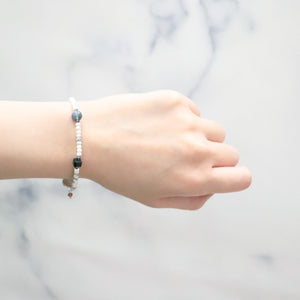 【Deep Sea Party】Black Aquamarine x Aquamarine x Magnesite Bracelet