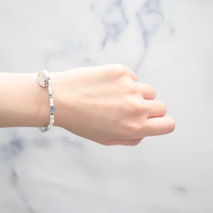 【Deep Sea Party】Black Aquamarine x Aquamarine x Magnesite Bracelet