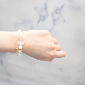 【Shining Like Stardust】白水晶×爆裂白水晶×碎贝壳×珍珠母贝手链