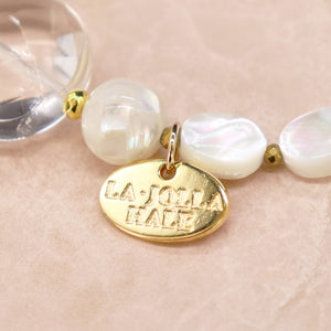 【Shining Like Stardust】白水晶×爆裂白水晶×碎贝壳×珍珠母贝手链