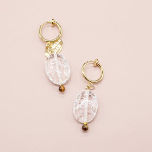 [Shining Like Stardust] Crackle Quartz x Tiger Eye Earrings