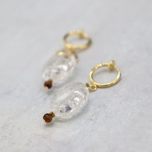 [Shining Like Stardust] Crackle Quartz x Tiger Eye Earrings