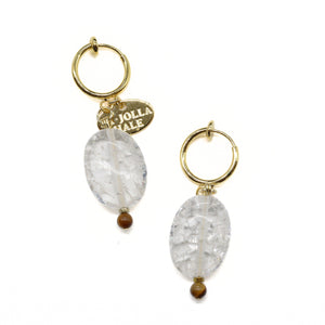 [Shining Like Stardust] Crackle Quartz x Tiger Eye Earrings