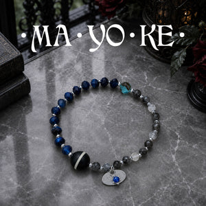 [AMULET] Medicine Buddha Dzi Bead x Tiger's Eye x Tourmalinated Quartz Bracelet